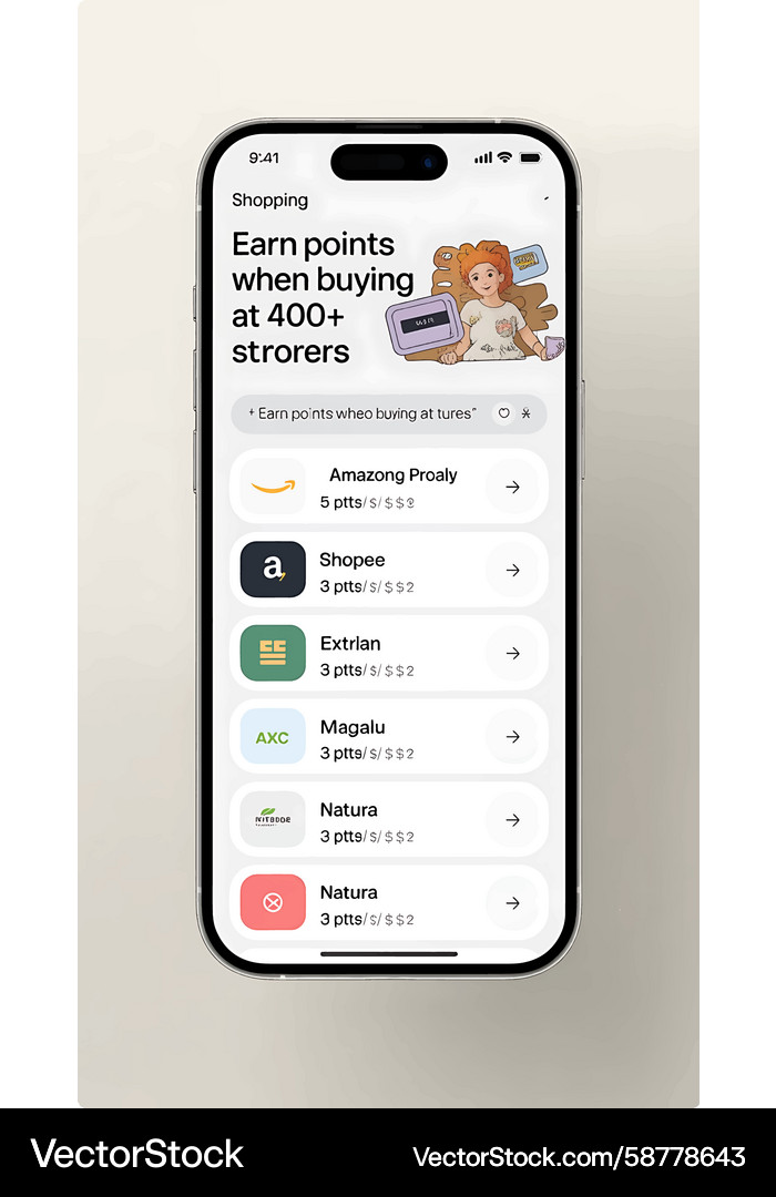 Mobile Rewards Program Display Vector Image