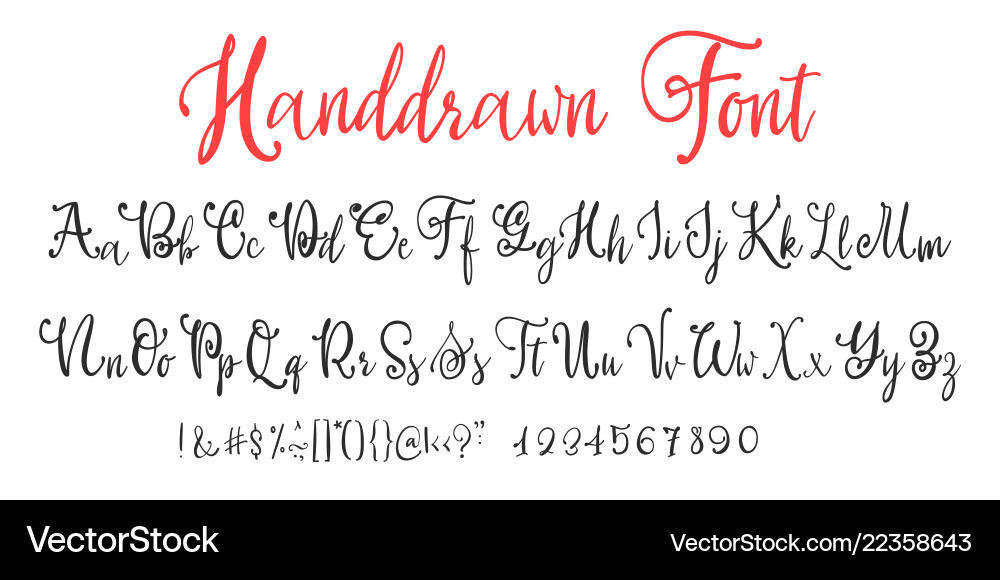 Modern calligraphy vintage handwritten font Modern calligraphy vintage handwritten font vector image