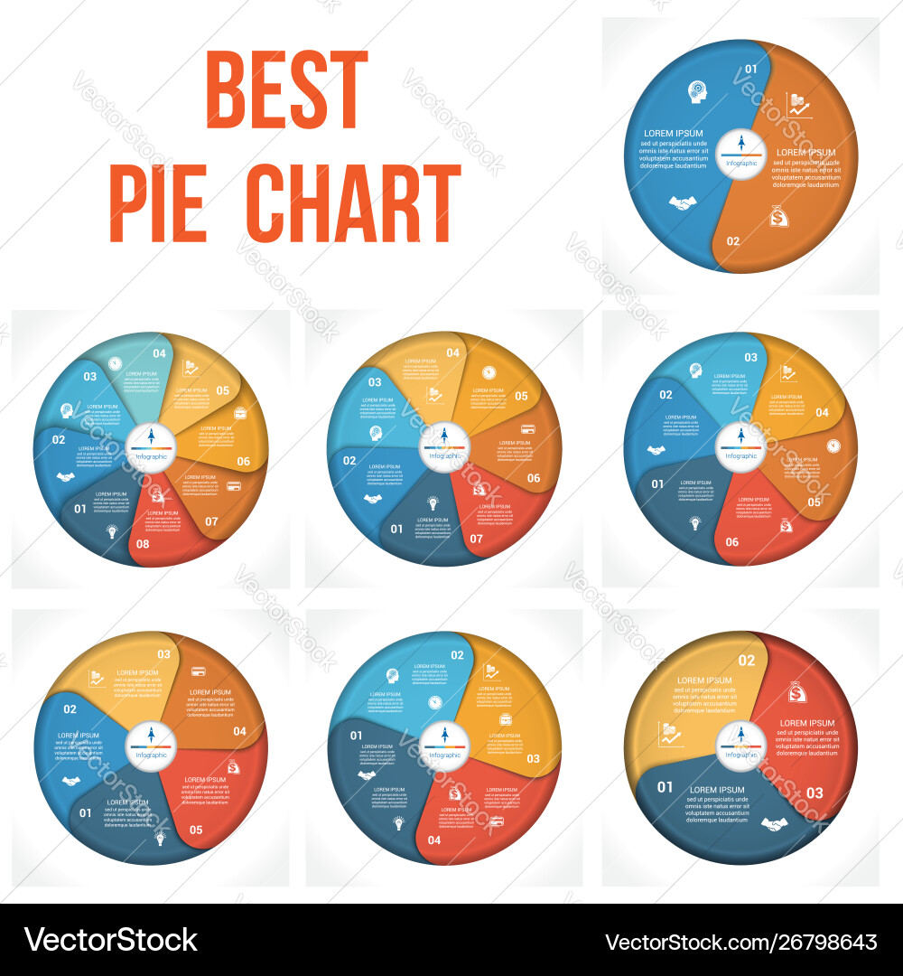 Pie Chart Data Analysis Infographic Vector Image