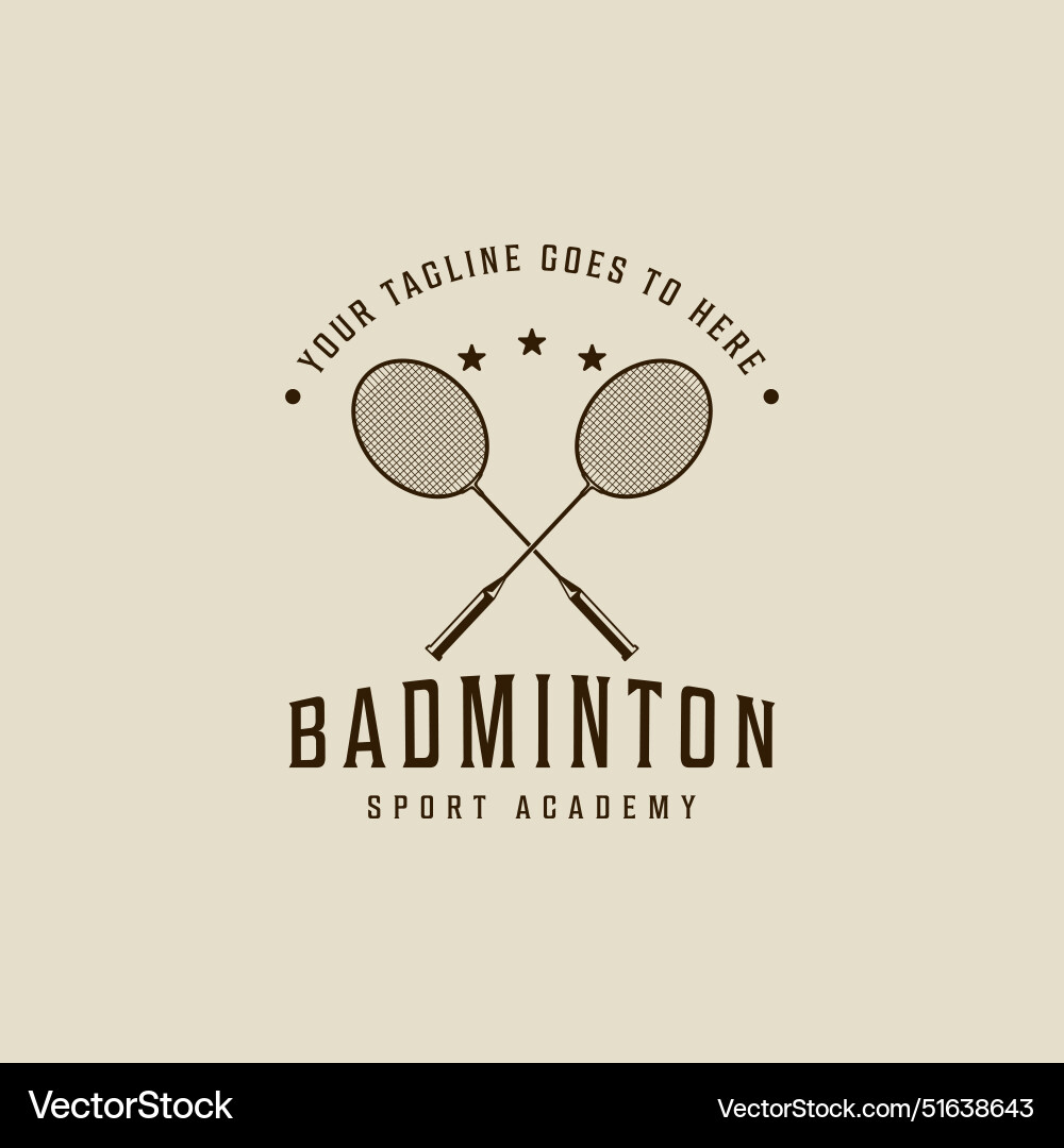 Racket of badminton logo line art simple Racket of badminton logo line art simple Vector Image