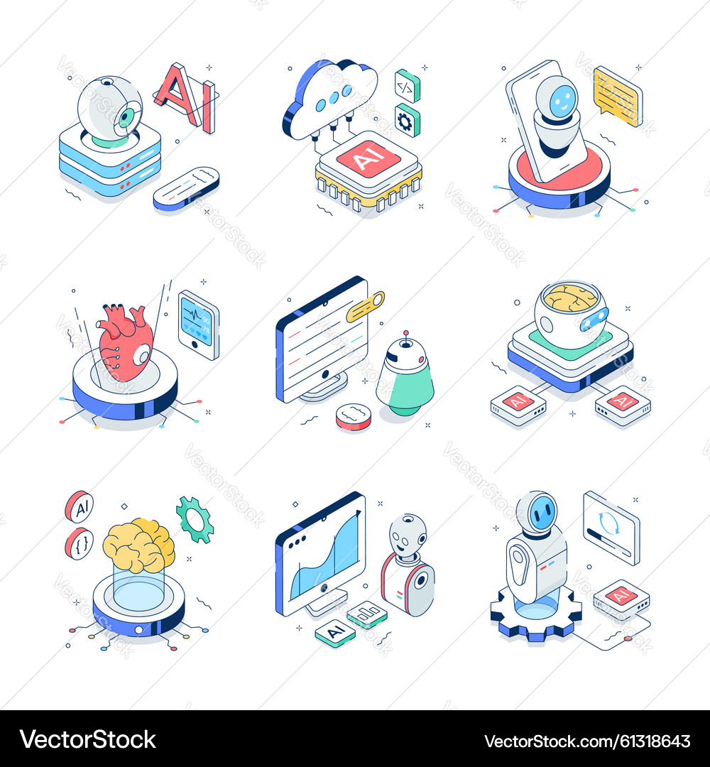 Smart Platform Vector Smart Technology Isometric Pack – Royalty-Free Vector | VectorStock