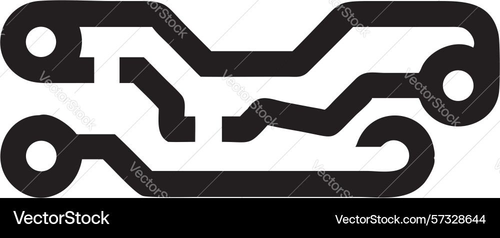 Abstract circuit board path icon design vector image