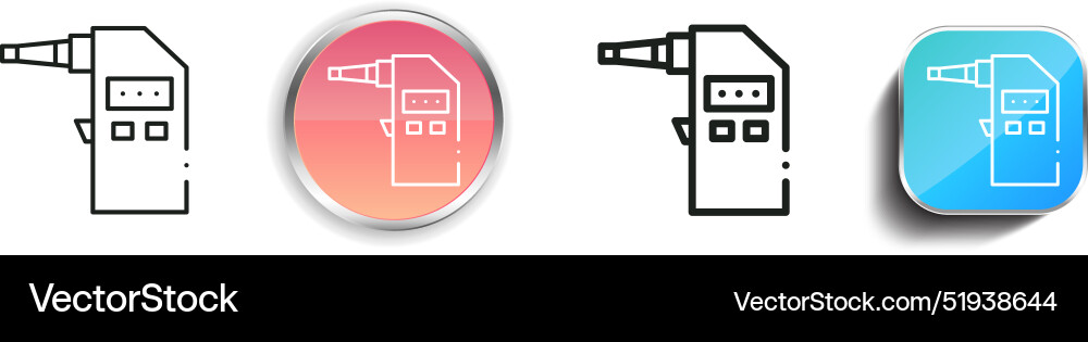 Breathalyzer icon thin linear regular and button Vector Image