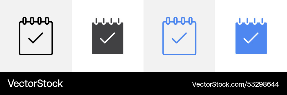 Calendar tick icon set use for web ui or app Calendar tick icon set use for web ui or app Vector Image