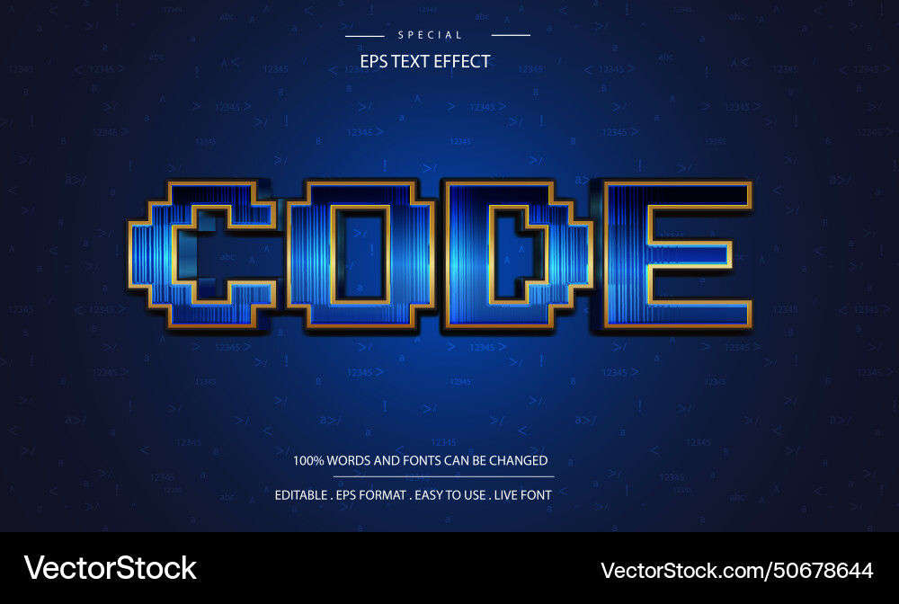 Code text effect editable hacker and security Code text effect editable hacker and security vector image