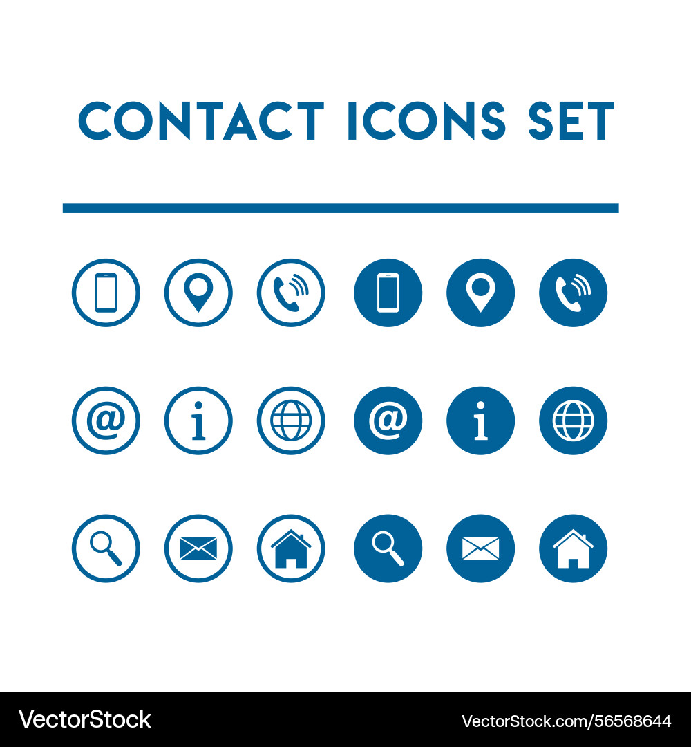 Contact icons set Royalty Free Vector Image - VectorStock