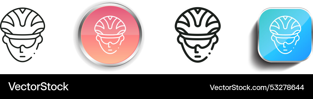 Cyclist icon thin linear regular and button style Cyclist icon thin linear regular and button style vector image