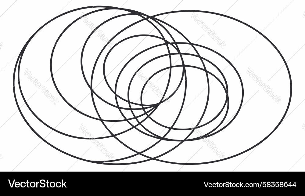 Dynamic Overlapping Ovals Vector Image
