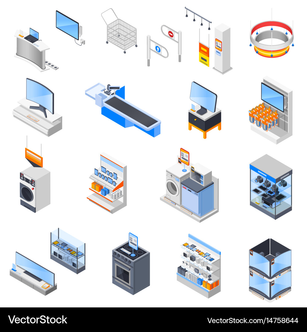 Electronics Store Icon Set vector image