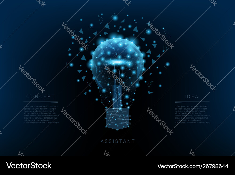 Light bulb triangles and luminous points Light bulb triangles and luminous points vector image