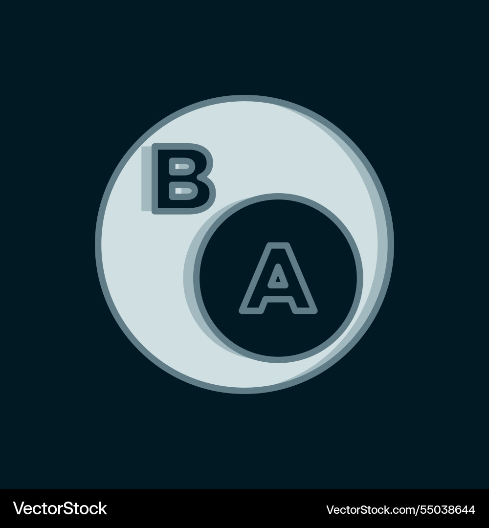 Line subsets mathematics a is subset of b icon Line subsets mathematics a is subset of b icon Vector Image