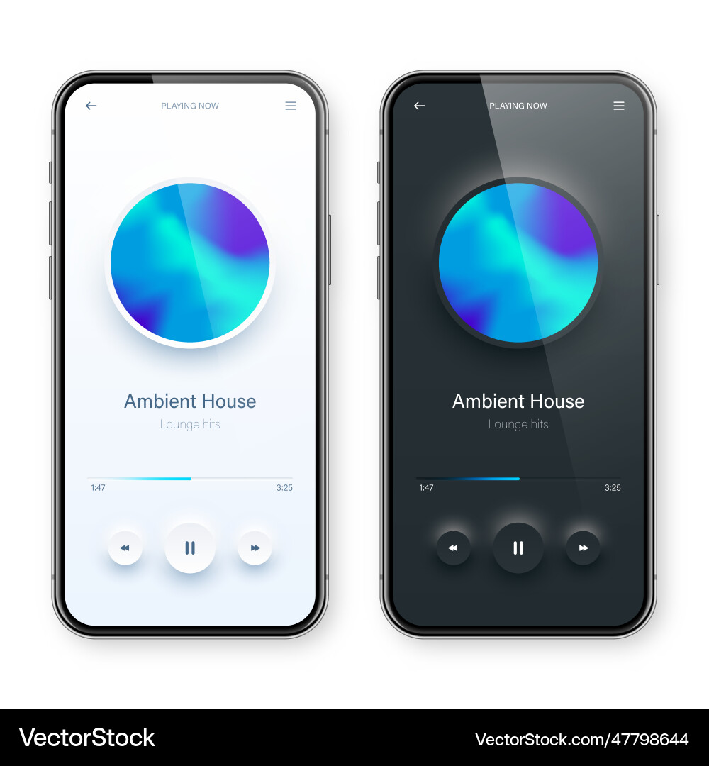Online audio player user interface smartphone app Online audio player user interface smartphone app vector image