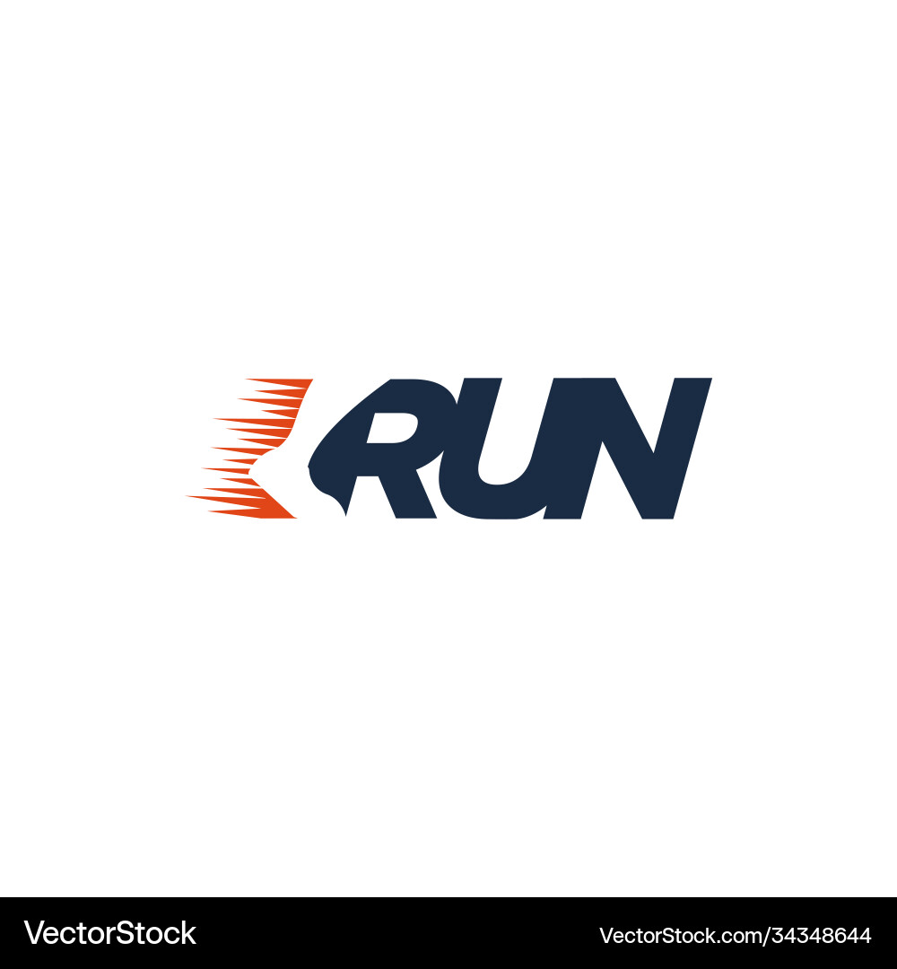 R for Run Logo - Minimalist Royalty Free Vector Image
