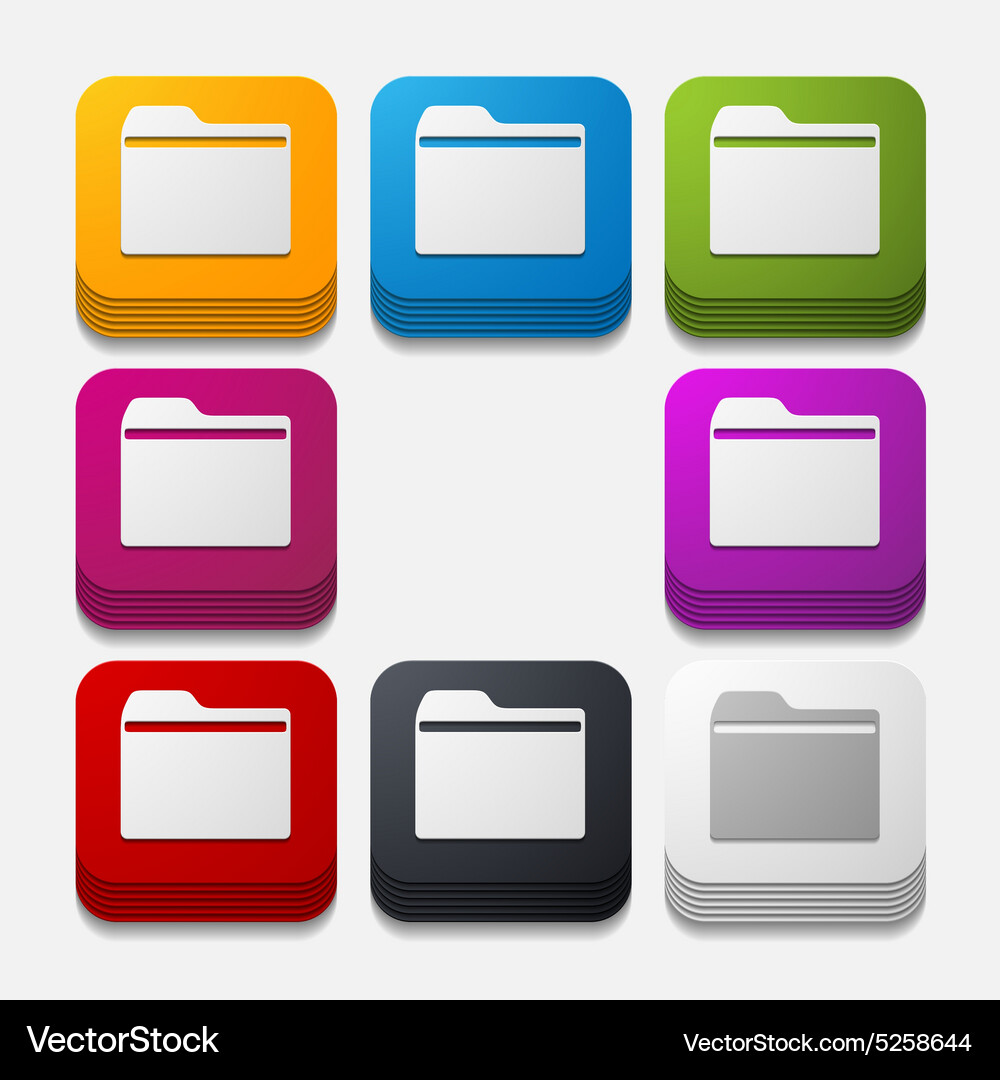 Square button folder Vector Image