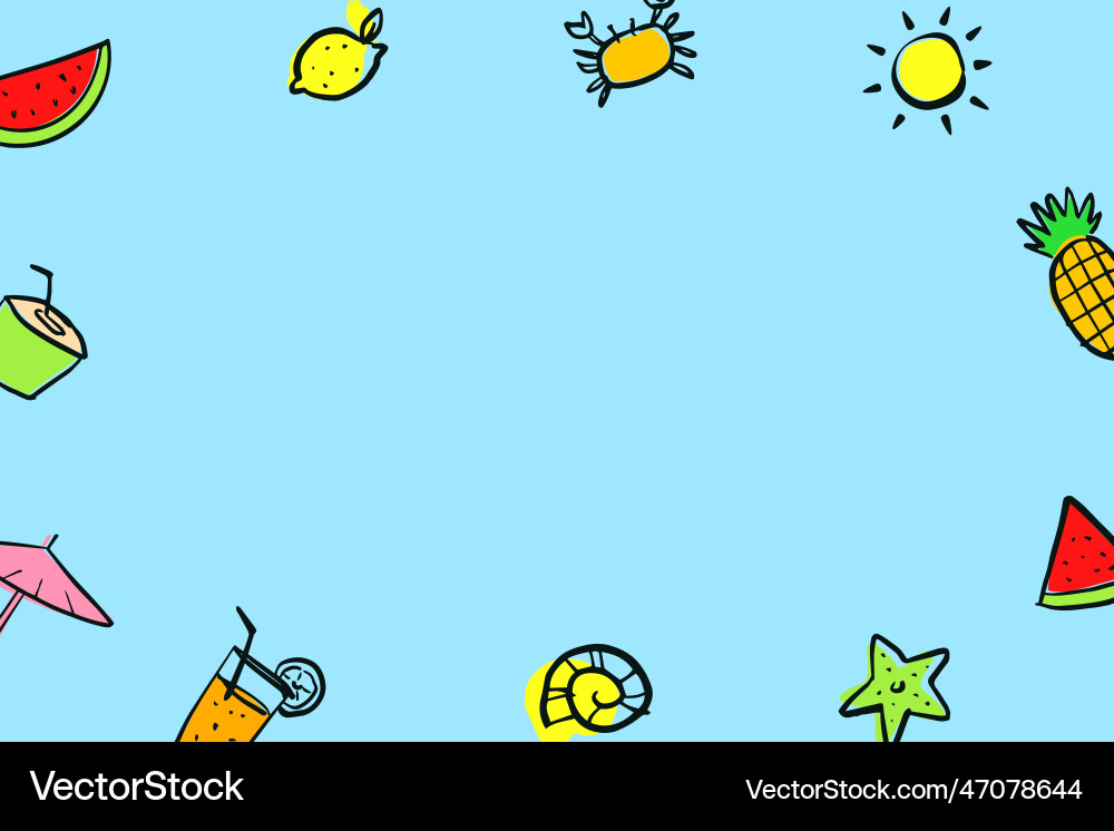 Summer background objects elements with space Summer background objects elements with space vector image