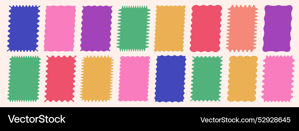 Cloudy wave curve edge borders set Cloudy wave curve edge borders set vector image