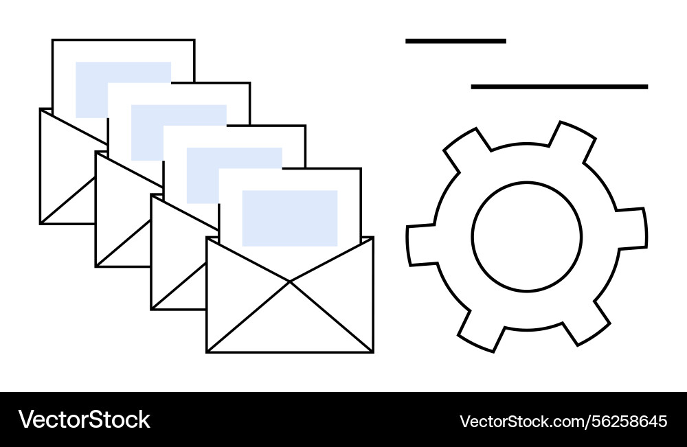 Email automation concept with multiple messages Vector Image