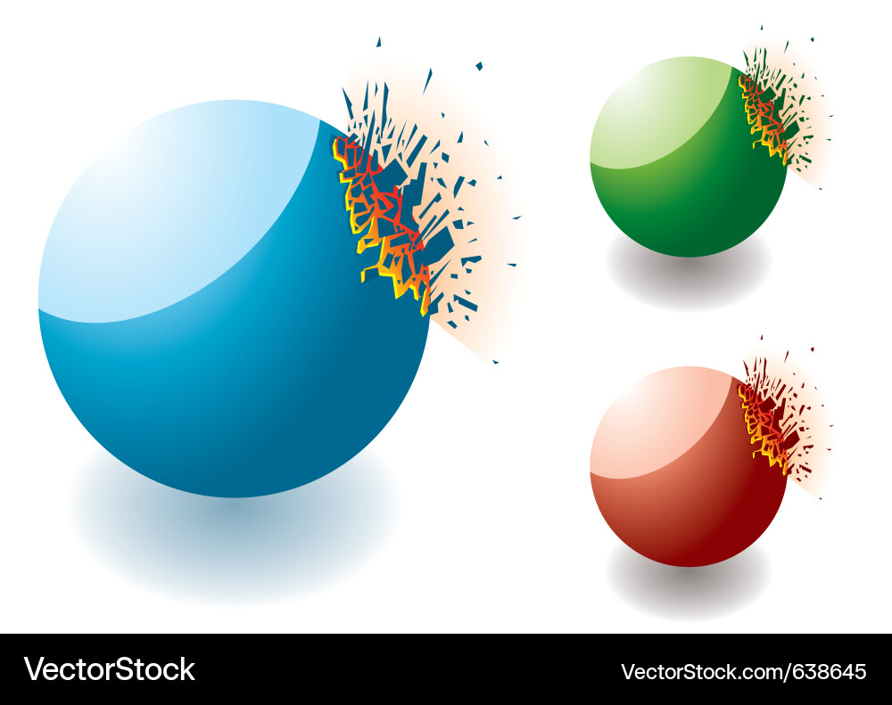 Exploding Stone Fragments Vector Image