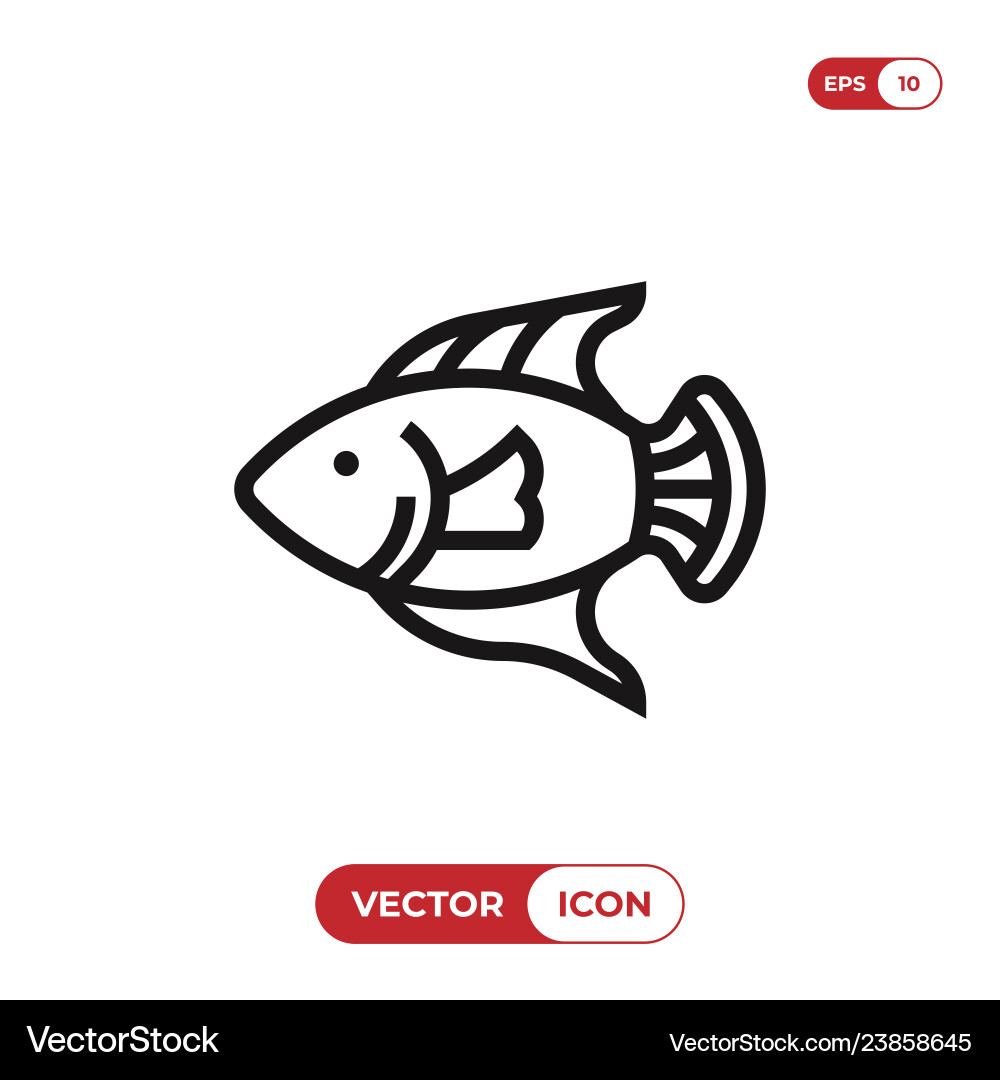 Fish Icon - Aquatic Wildlife Vector Image