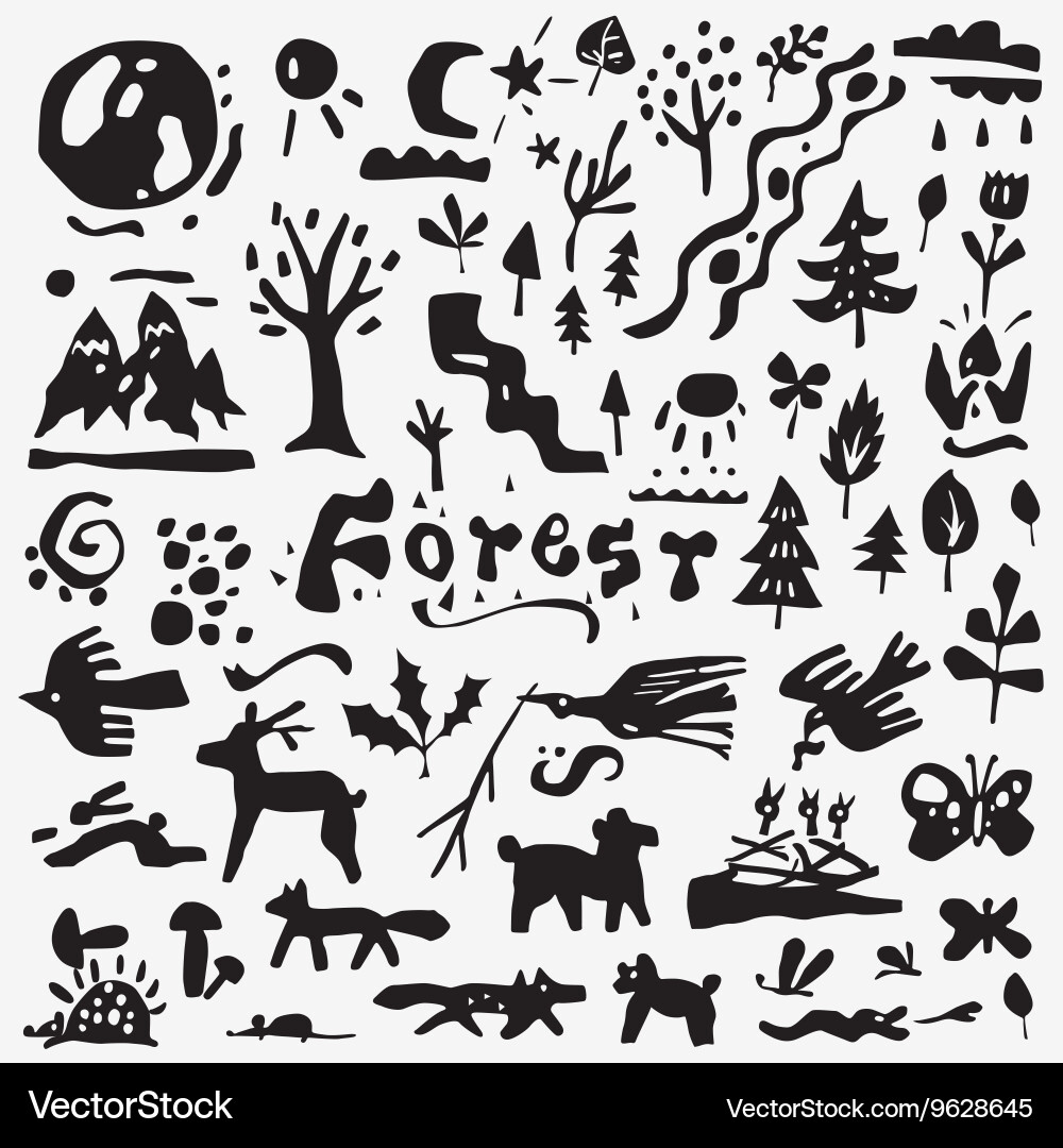 Forest Icon Collection Vector Image