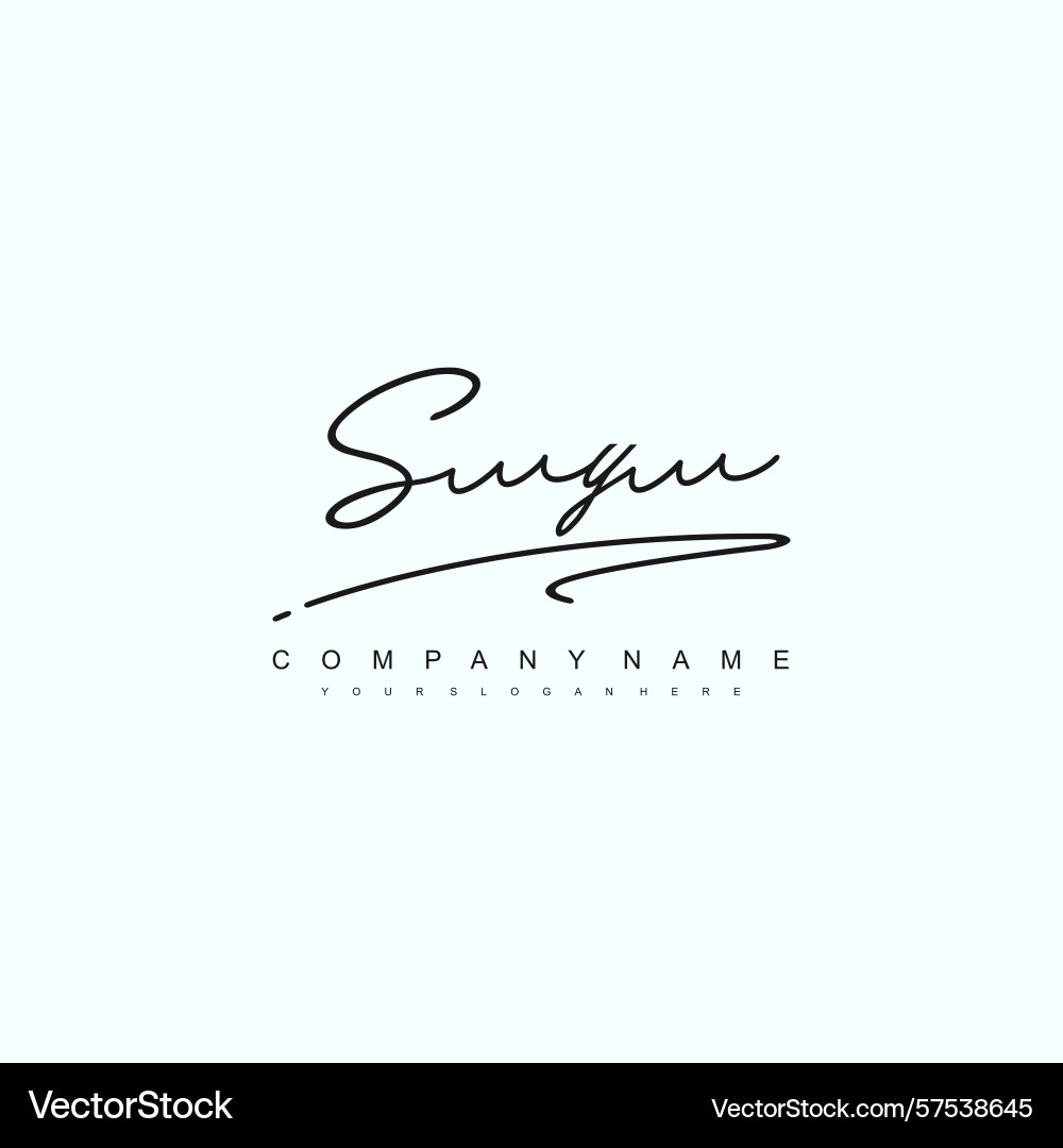 Minimal signature logo design with sy initials Vector Image