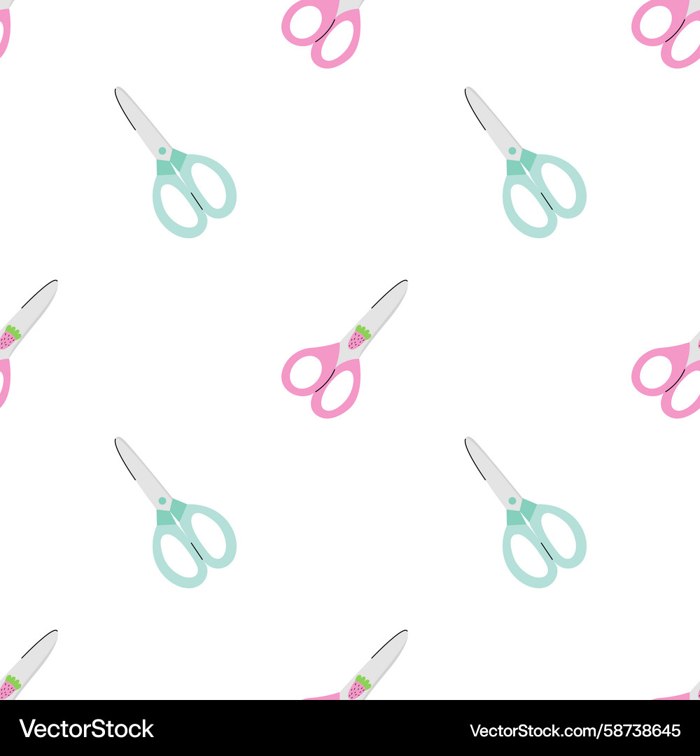 Scissors flat seamless pattern Vector Image
