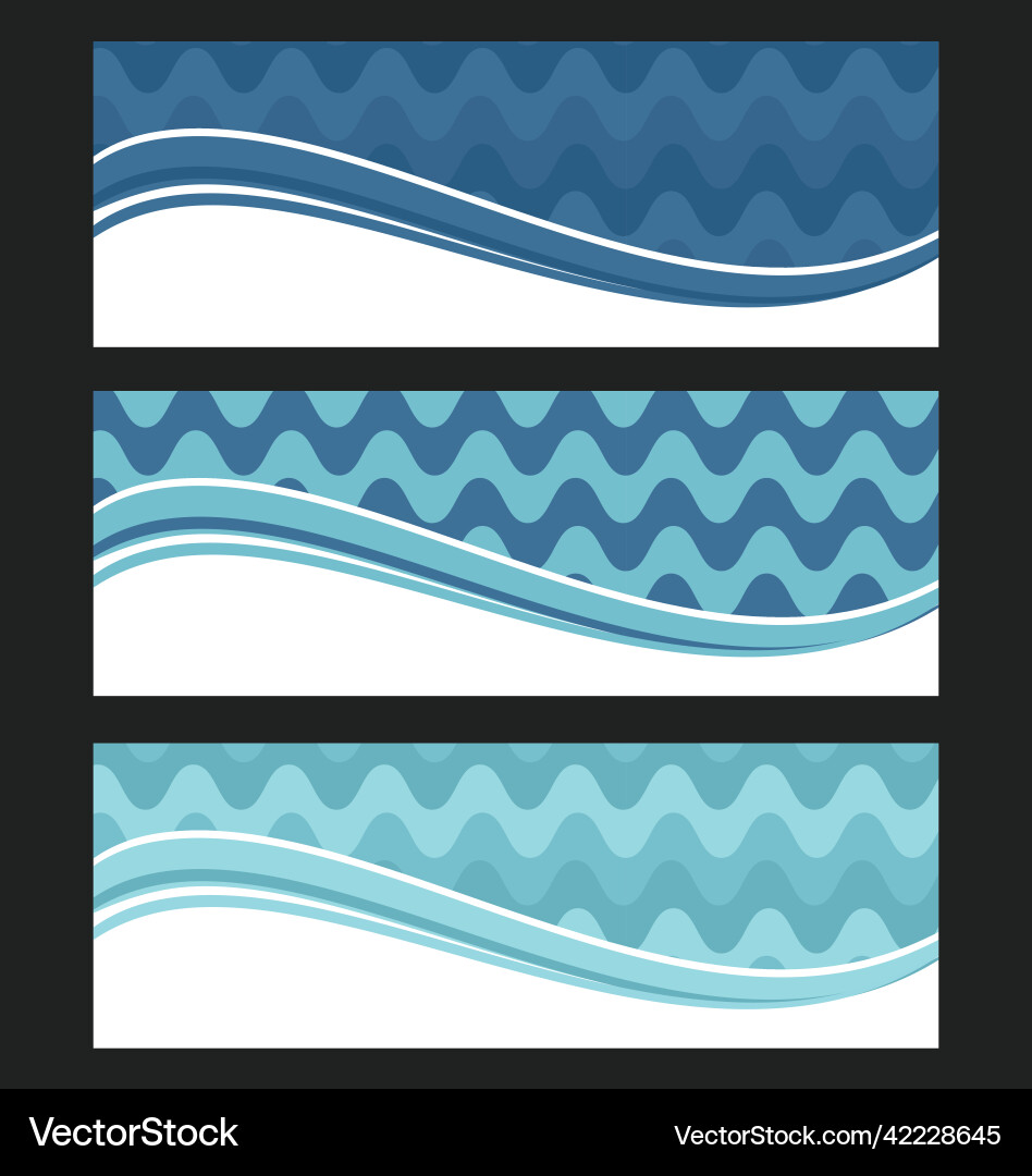 Set of wave background banner or header Vector Image