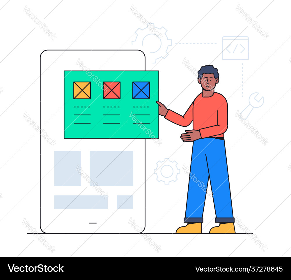 Web development - colorful flat design style Web development - colorful flat design style vector image