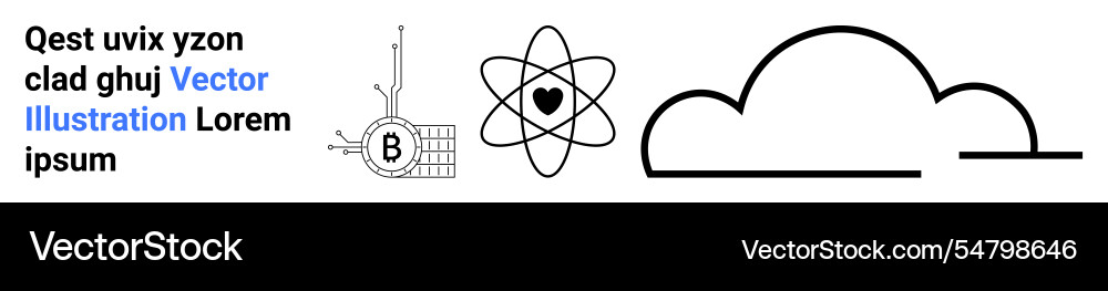 Atom symbol with heart building blueprint Atom symbol with heart building blueprint Vector Image
