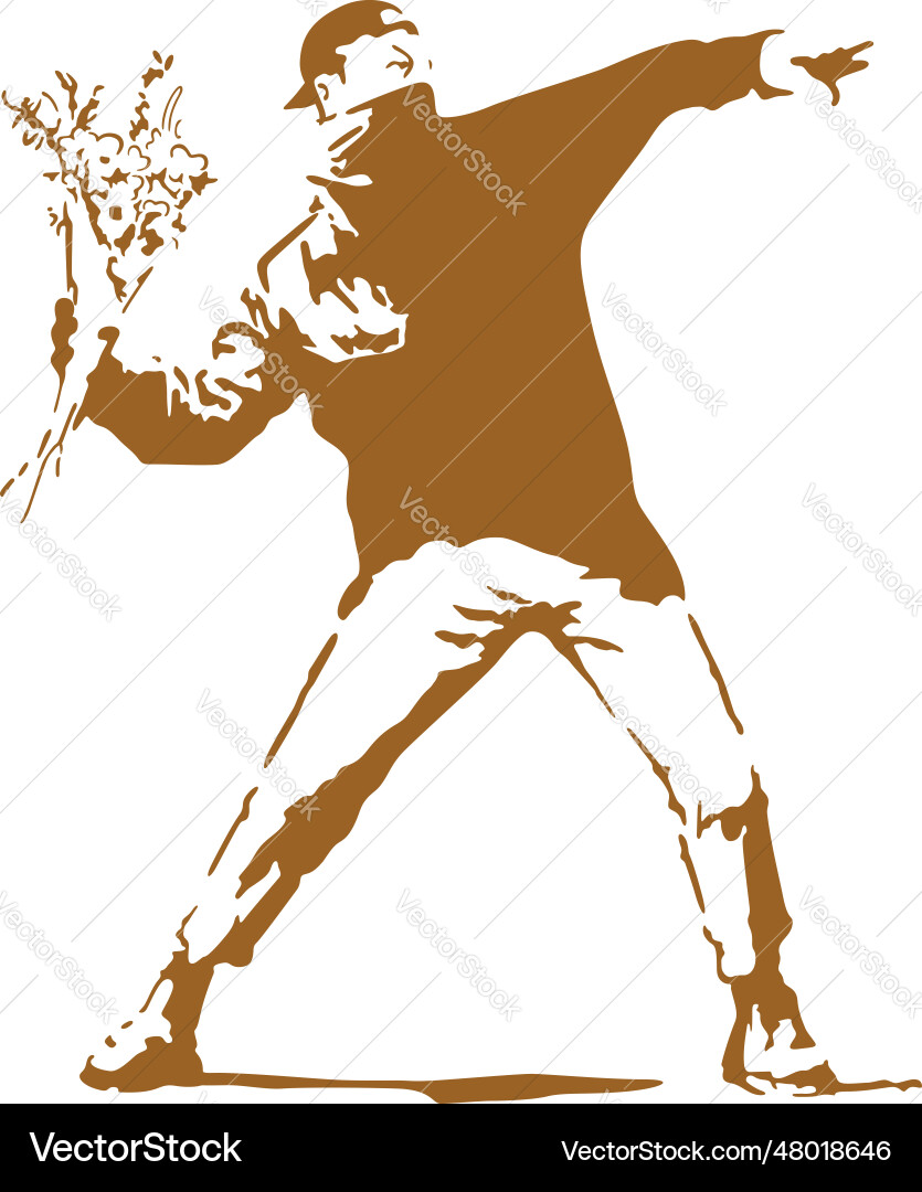 Banksy rage flower bomber masked protester stencil