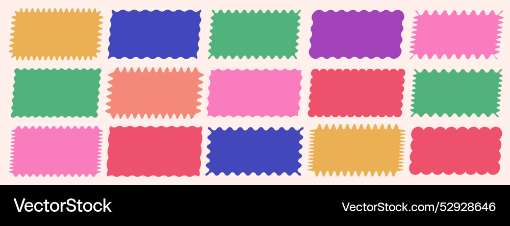 Cloudy wave curve edge borders set Cloudy wave curve edge borders set vector image