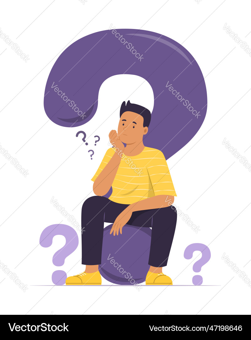 Man Contemplating a Question Mark vector image