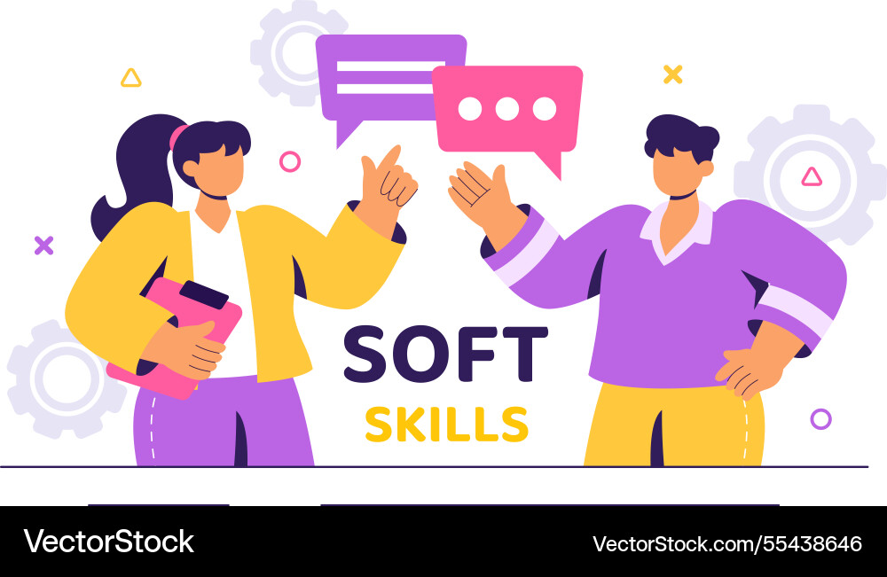Office workers demonstrating soft skills Office workers demonstrating soft skills Vector Image