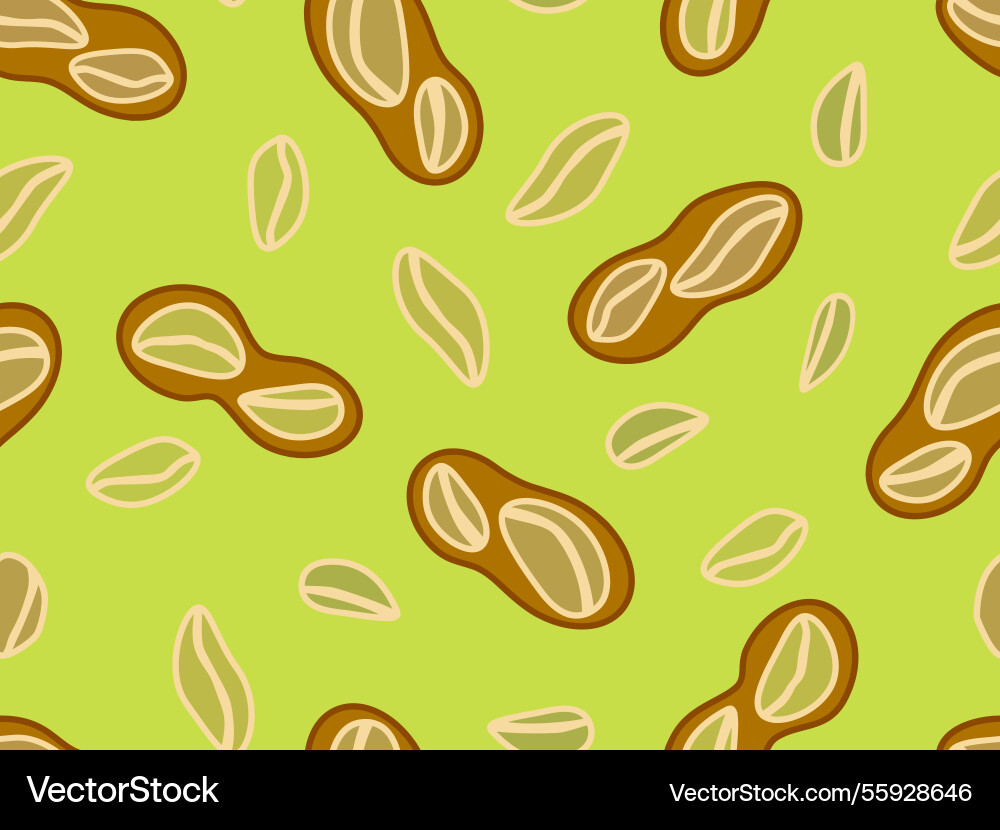 Peanut seamless pattern roasted peanuts in shell Vector Image