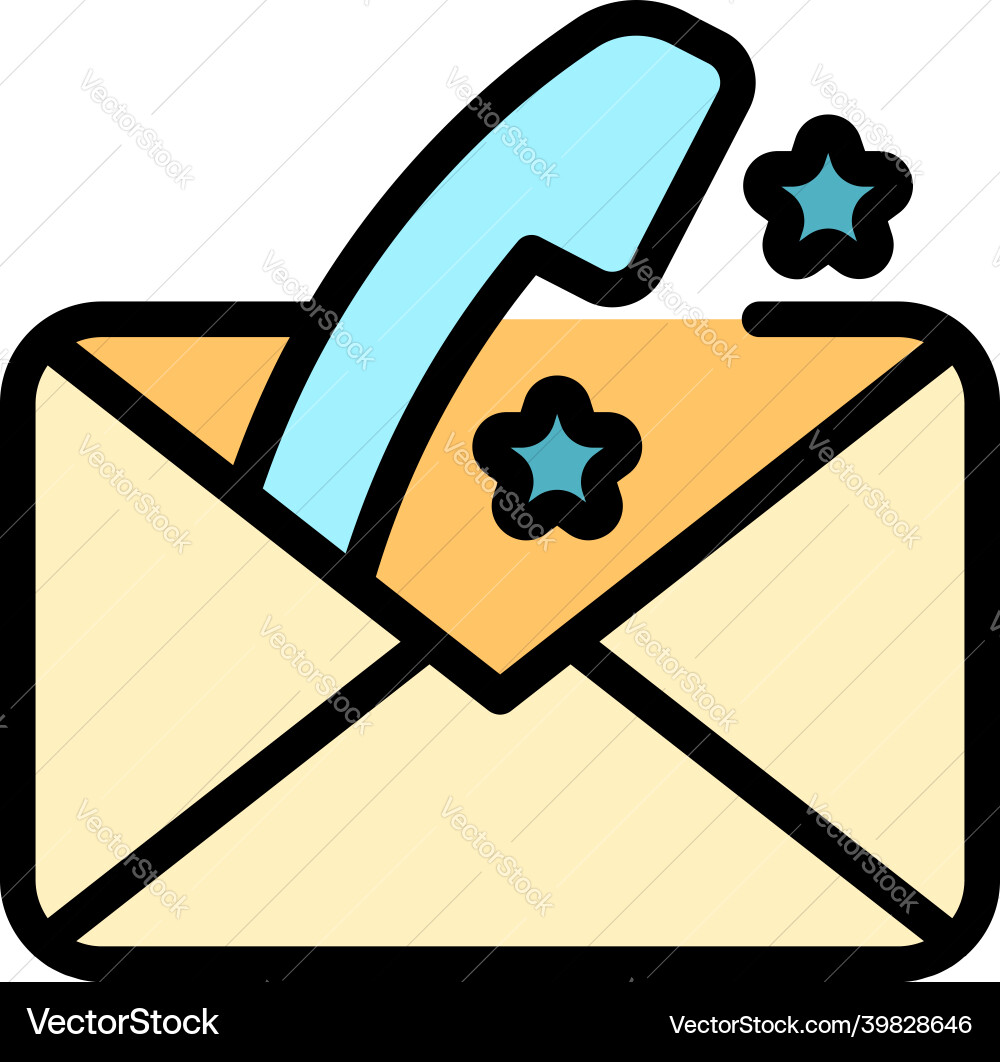 Phone email icon color outline Vector Image