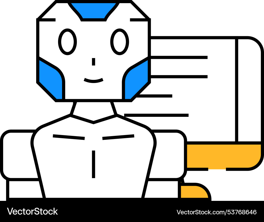Robot chat bot icon color Robot chat bot icon color Vector Image