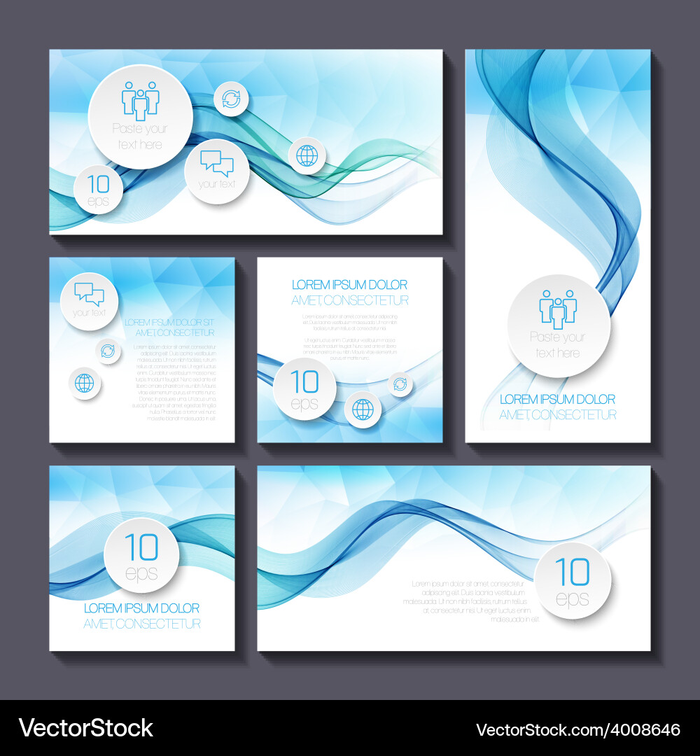 Set of templates for print or web design vector image