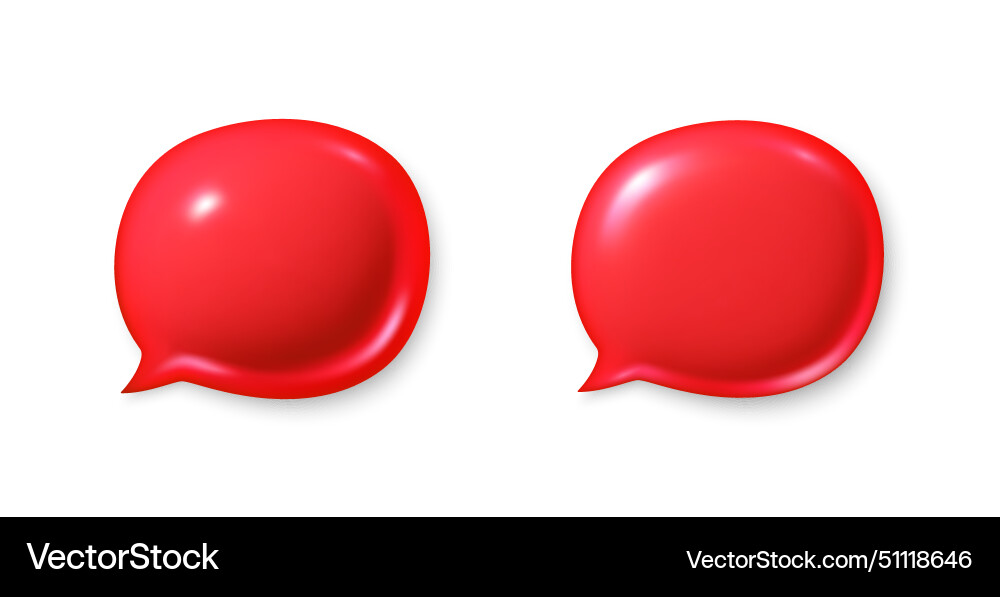 Speech bubble icons 3d chat comment set Speech bubble icons 3d chat comment set vector image