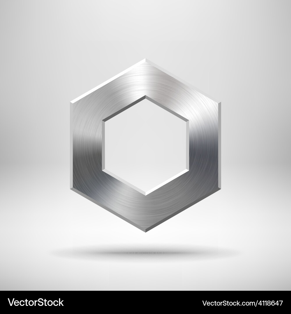 Abstract polygon button template vector image