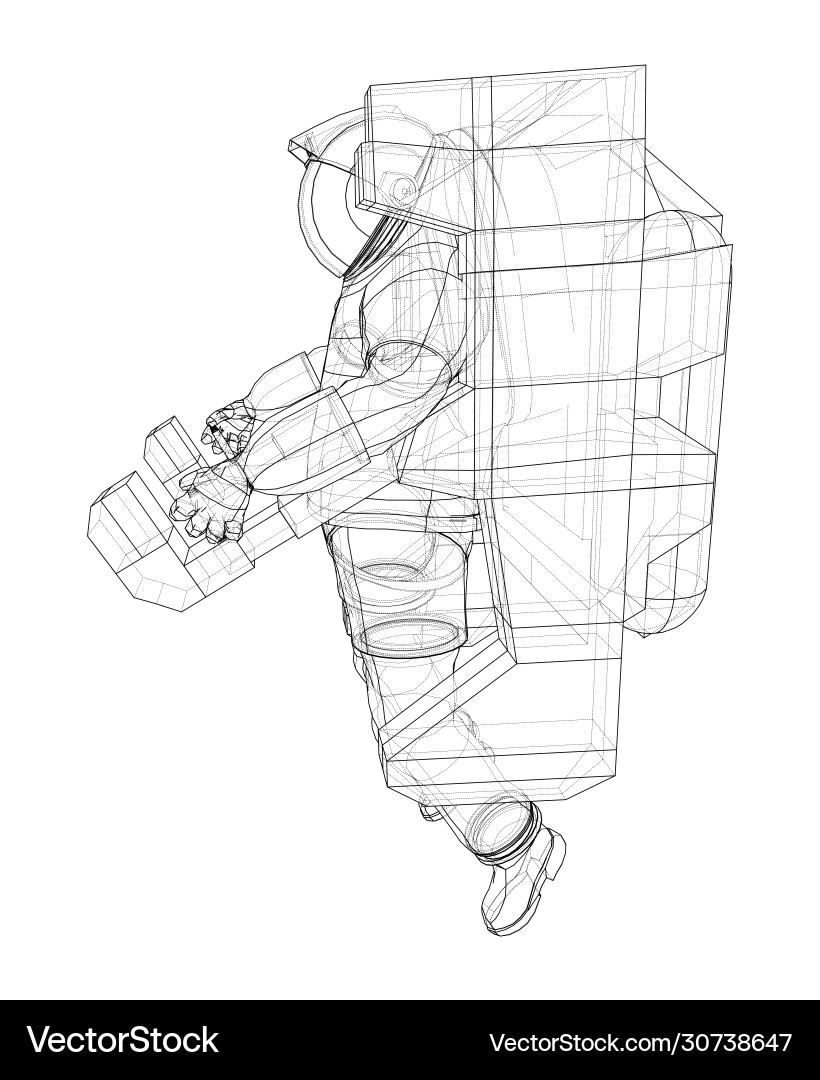 Astronaut concept rendering 3d Astronaut concept rendering 3d vector image