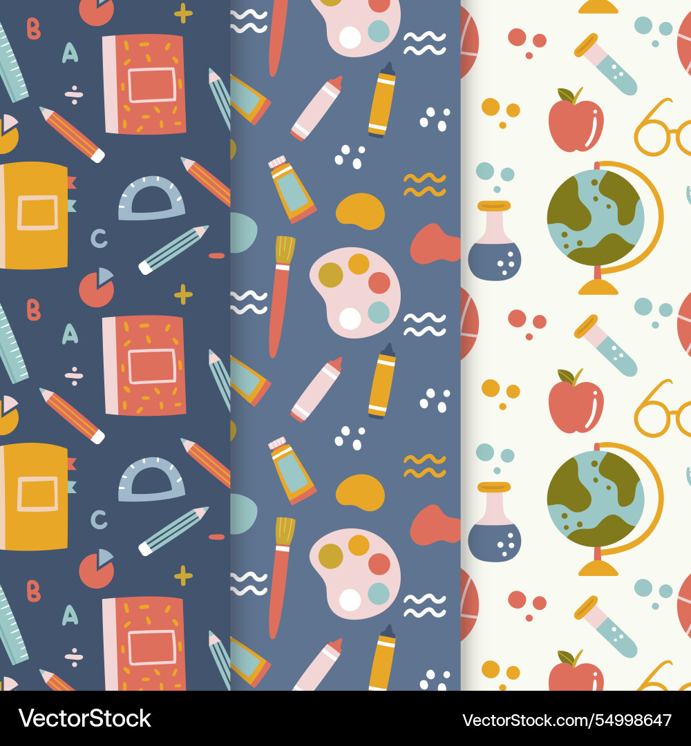 Back to school event pattern collection Vector Image