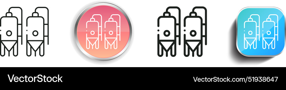 Brewery icon thin linear regular and button style vector image