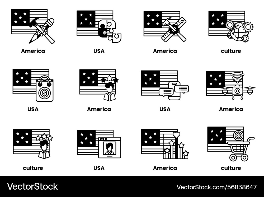 Image is a collection of different flags from Image is a collection of different flags from Vector Image