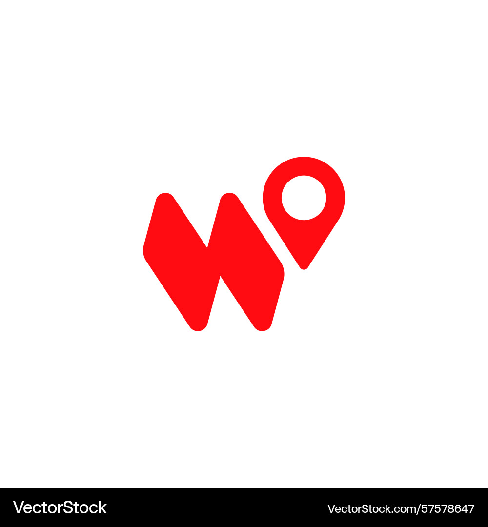Red location pointer logo design Red location pointer logo design vector image