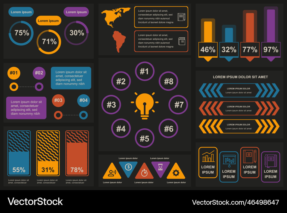 Set of infographic elements data visualization Set of infographic elements data visualization vector image
