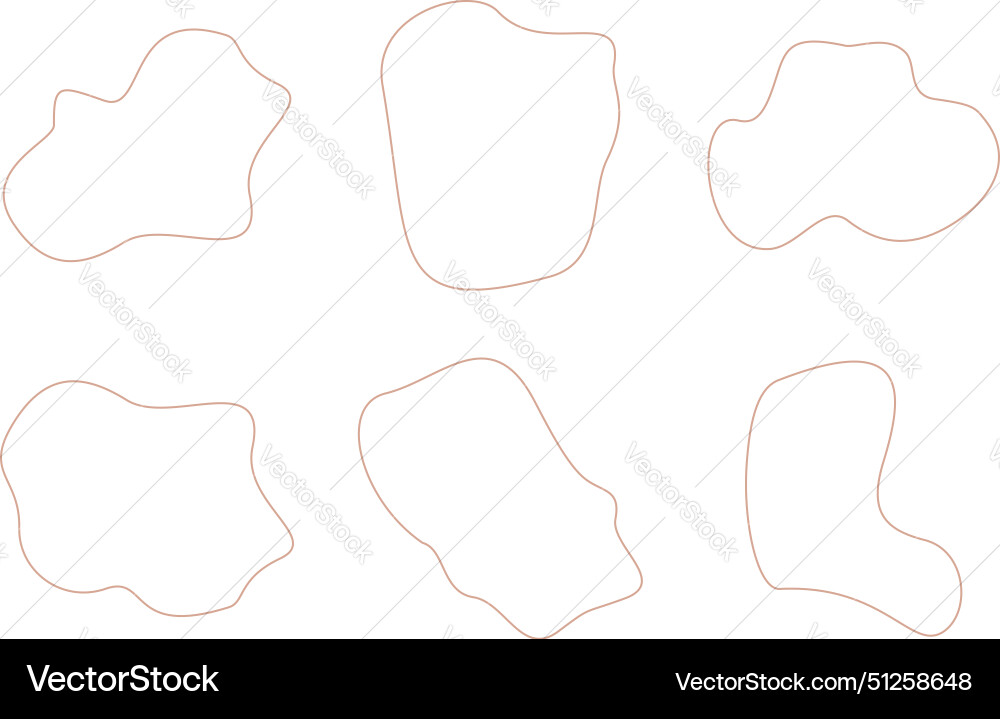 Abstract fluid linear shape set black Vector Image