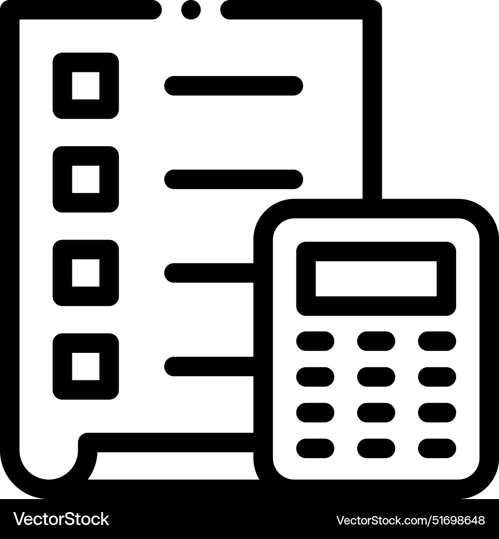 Calculator icon thin linear style design isolated Calculator icon thin linear style design isolated Vector Image