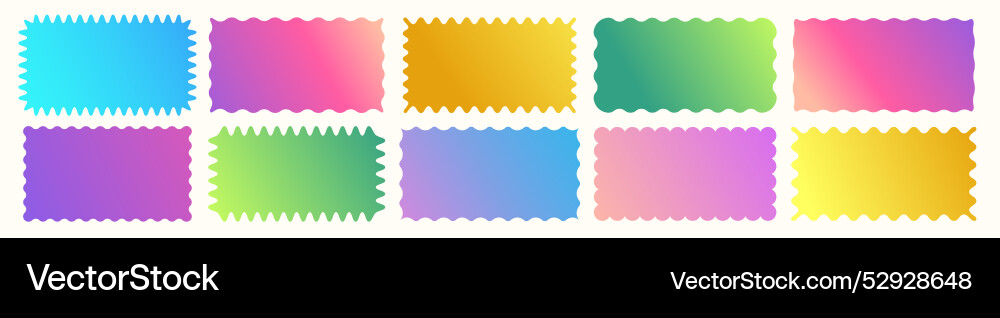 Cloudy wave curve edge borders set Cloudy wave curve edge borders set vector image