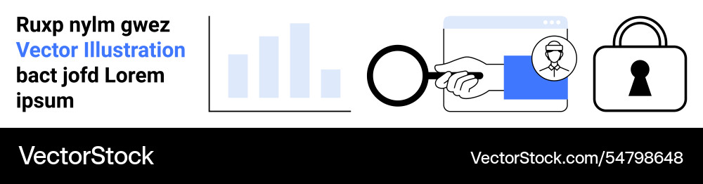 Conceptual icons highlighting data analysis web Conceptual icons highlighting data analysis web vector image