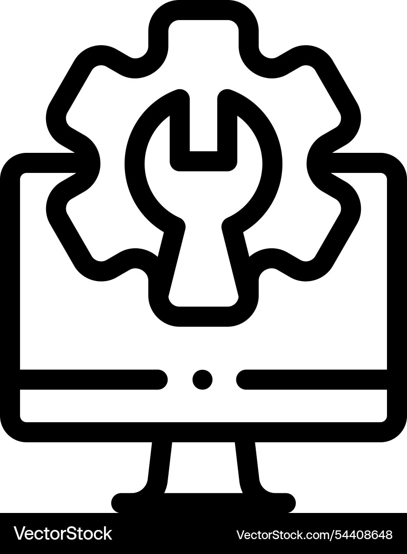 It icon thin linear style design isolated It icon thin linear style design isolated vector image